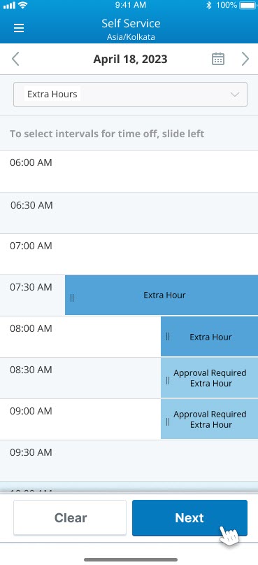 agent mobile app interval extra hours